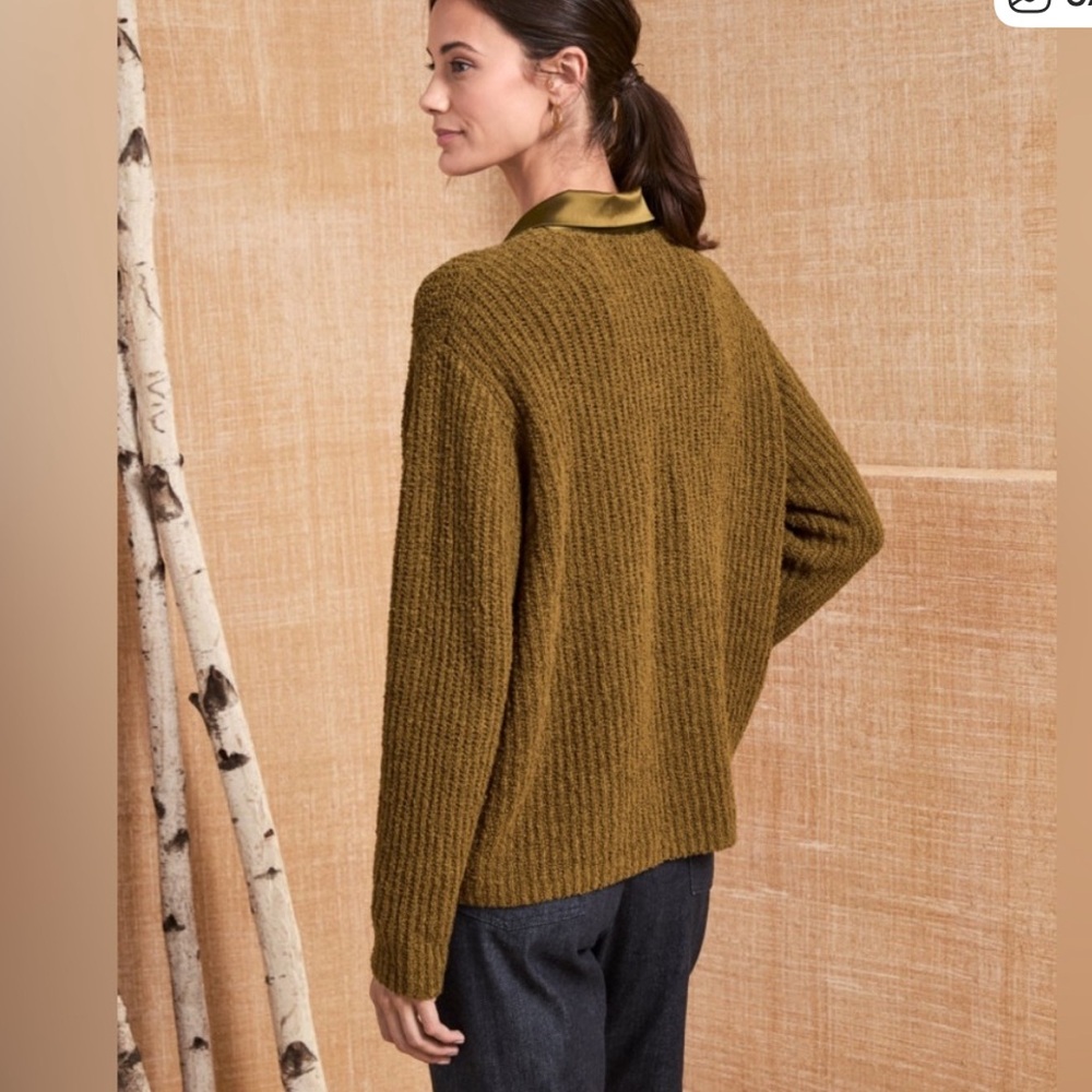 NWT EILEEN FISHER Organic-Cotton Fluff V-Neck
Sweater Sz L - Picture 2 of 6